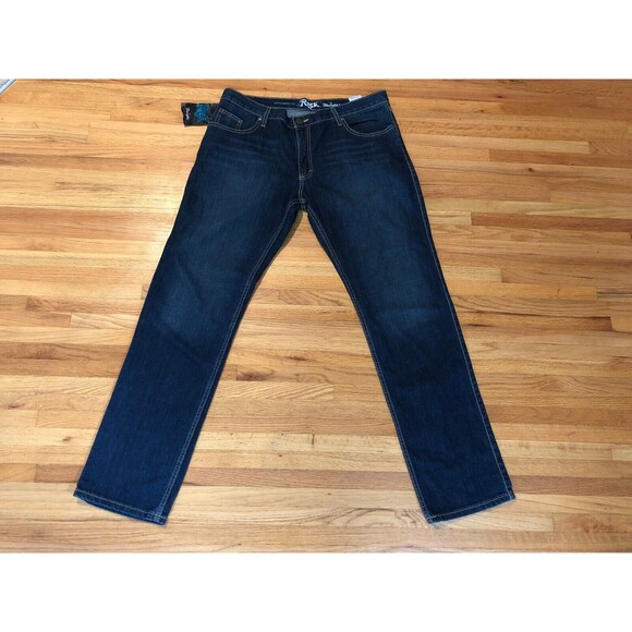 Wrangler Rock 47 Jeans Mens 32X34 Blue Cotton Stretch Boyfriend